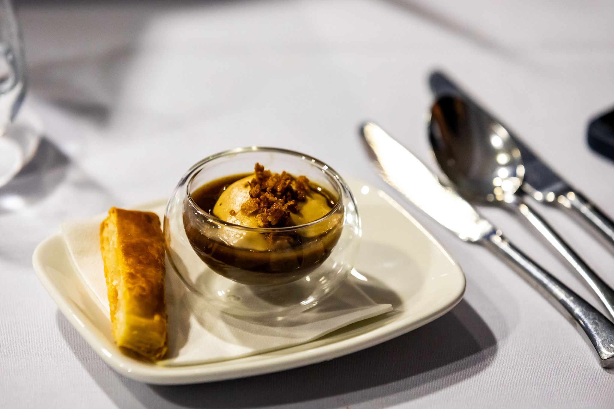 pudding on a table
