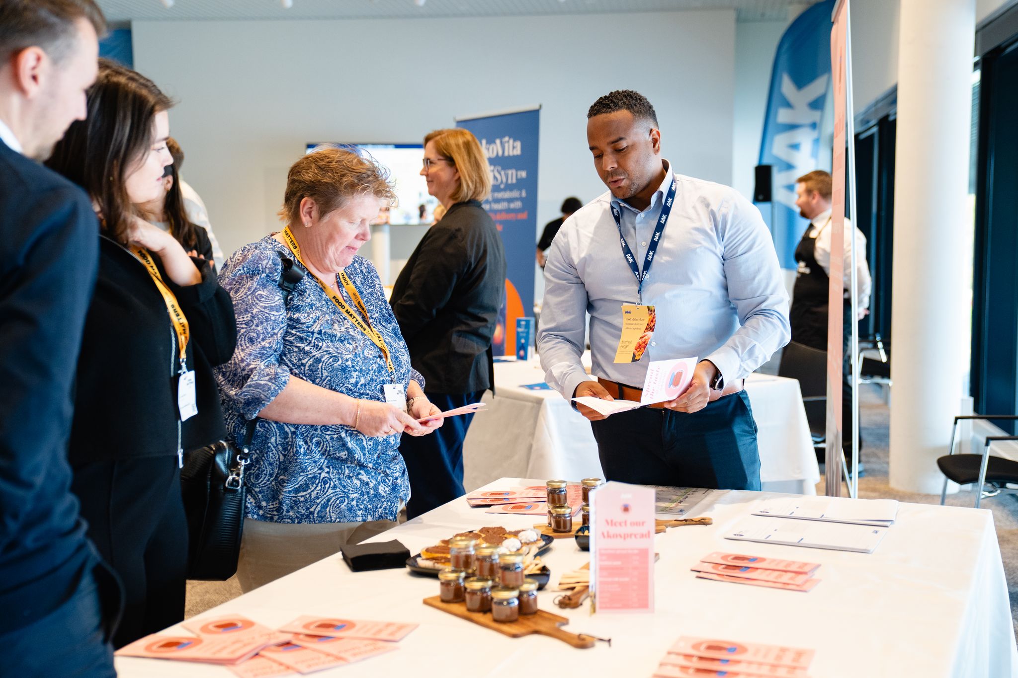 people talking at an event