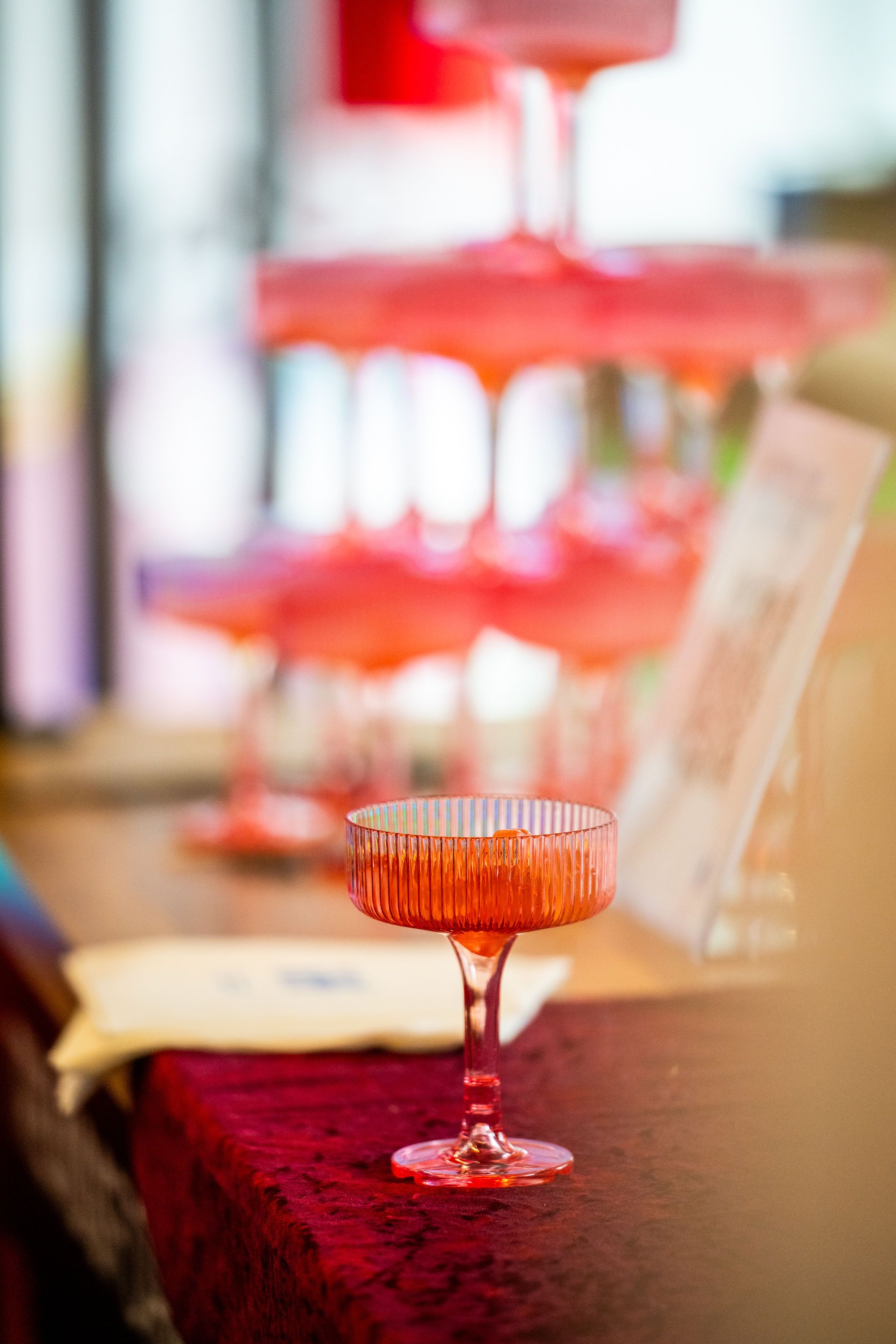 pink champagne glass 