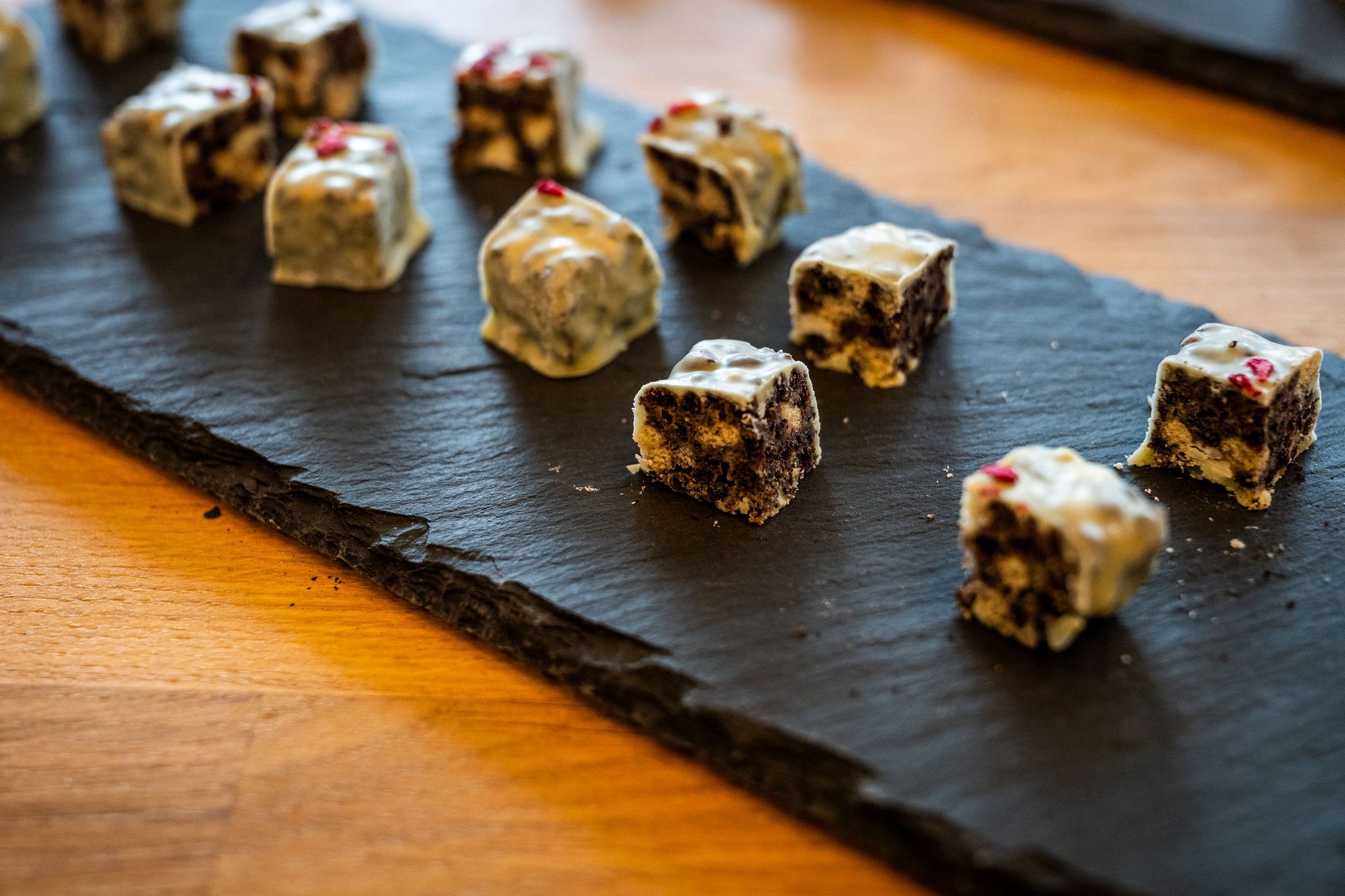 food on a wooden chopping board