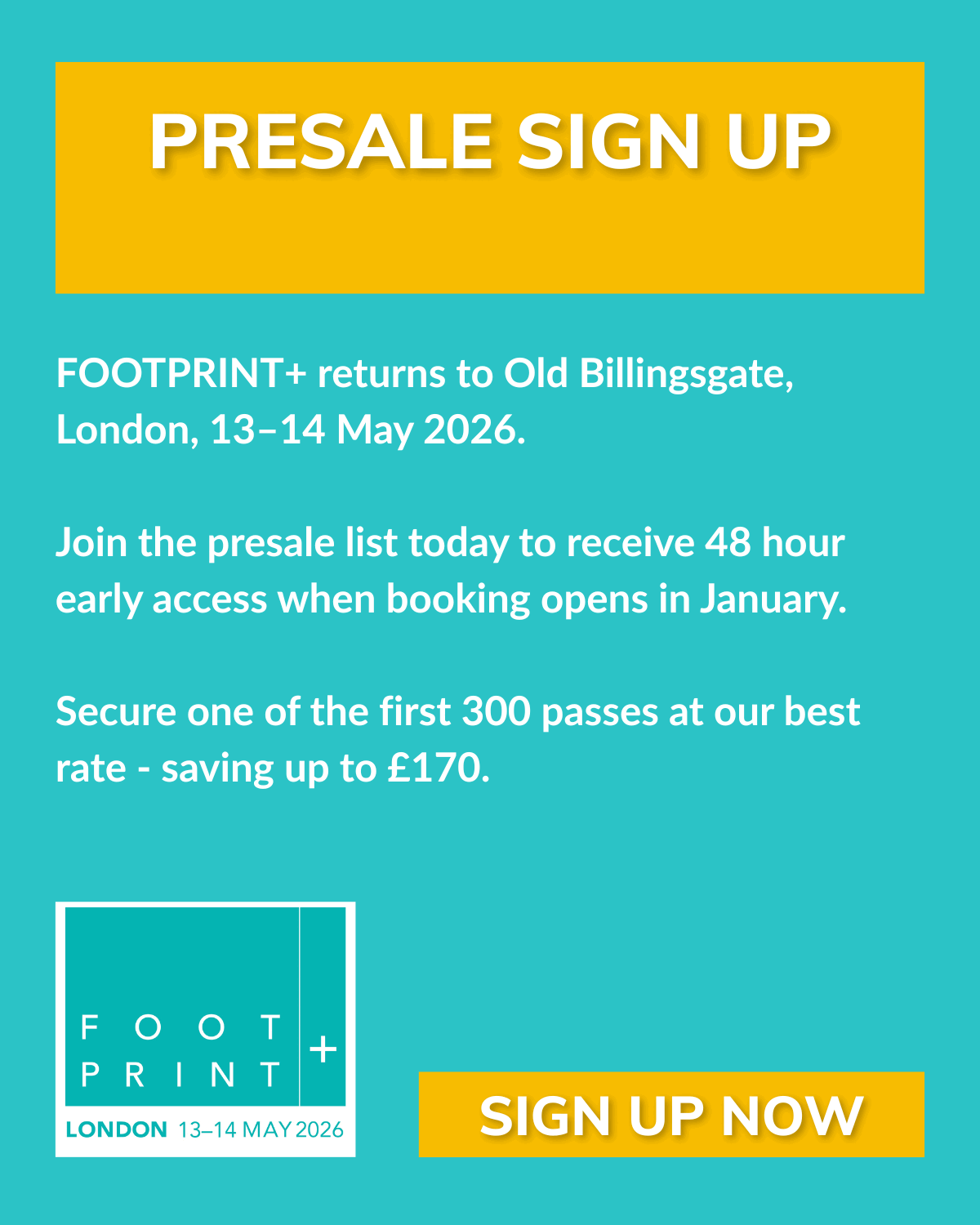 FOOTPRINT+ pop up banner