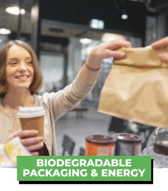 Woman collecting a takeaway meal