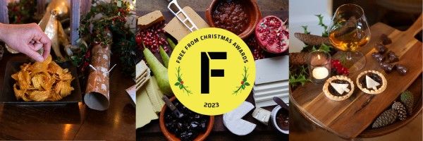 Three-panel collage for Free From Christmas Awards 2023