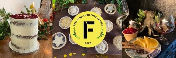 Three-panel collage for Free From Christmas Awards 2023 -2