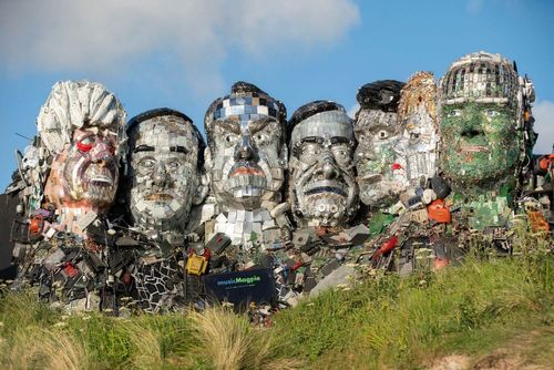 Mount Recyclemore | A sculpture of the G7 leaders made from 12 tonnes of e-waste