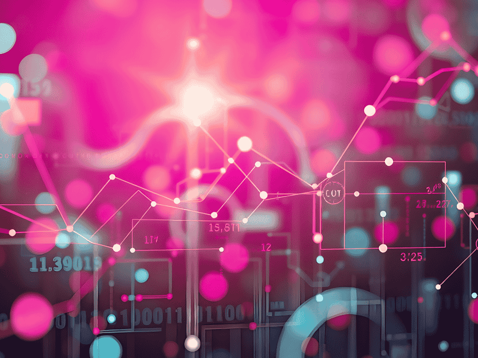 Image of dna and tech floating