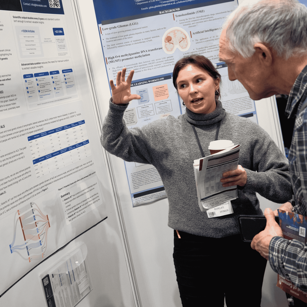 Poster Zone woman showing a man