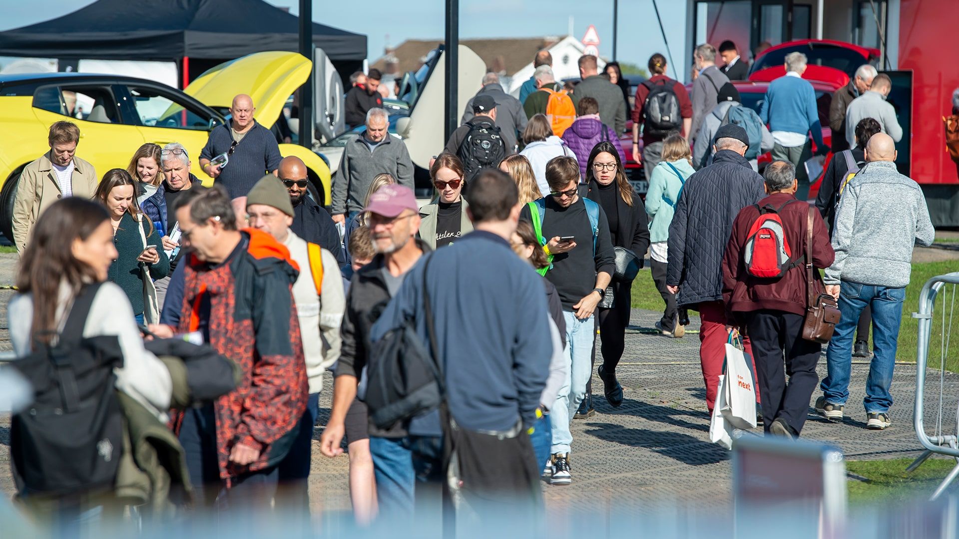 Crowds outside