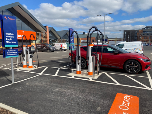 Osprey ramps up its EV charging network roll-out, installing as many rapid chargers in Q1 2023 as it did in the whole year of 2022.