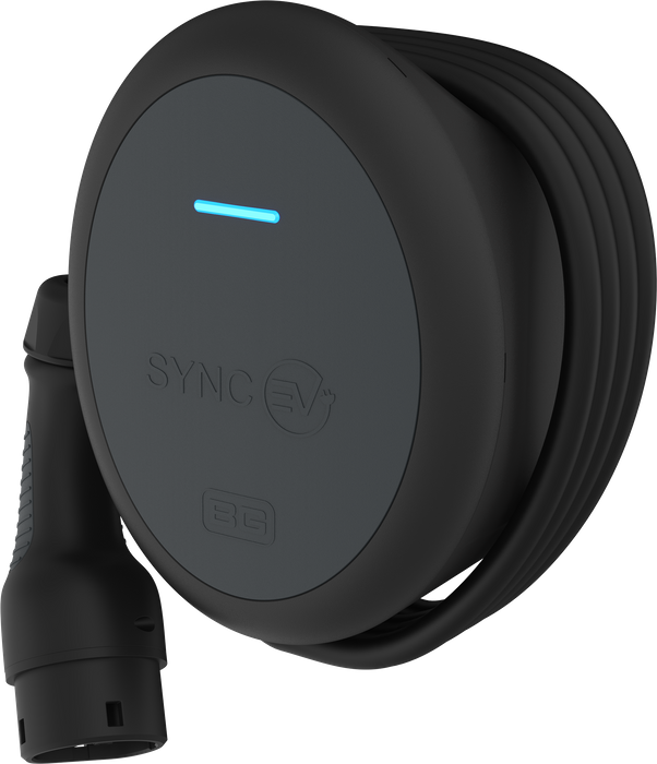 BG SyncEV Tethered 7.4kW wall charger with 7.5m cable, Wi-Fi and Smart! functionality