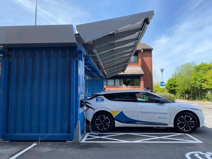 Papilio3, the pop-up mini solar car park and EV charging hub