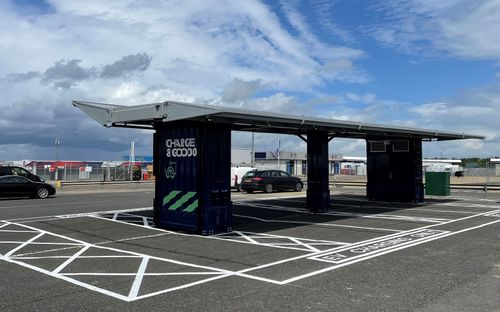 Papilio3, the award winning, pop-up mini solar car park and EV charging hub