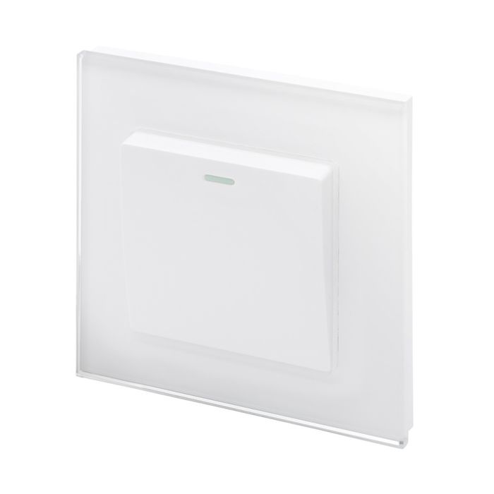 Crystal PG 1 Gang Rocker Light Switch White