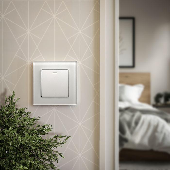 Crystal PG 1 Gang Rocker Light Switch White