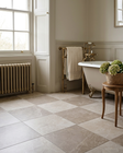 Minster Cream and Taupe Chequer Matt Porcelain