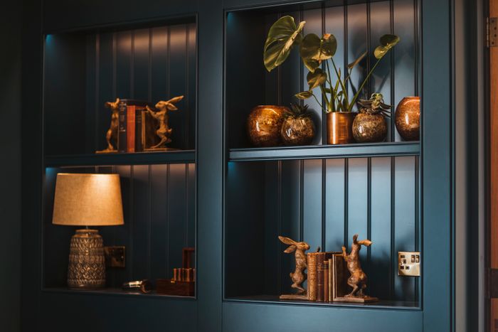 Hand-crafted kitchen and banquette seating area