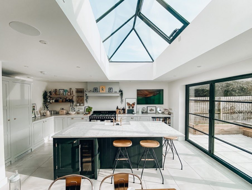 Kitchen Extension with Large Slimline® Roof Lantern