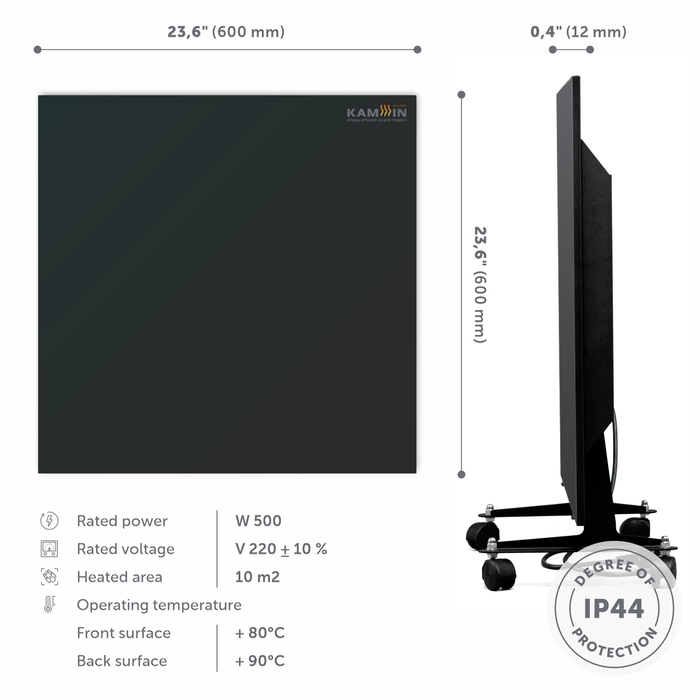 Infrared ceramic heaters Kamin 500W Black