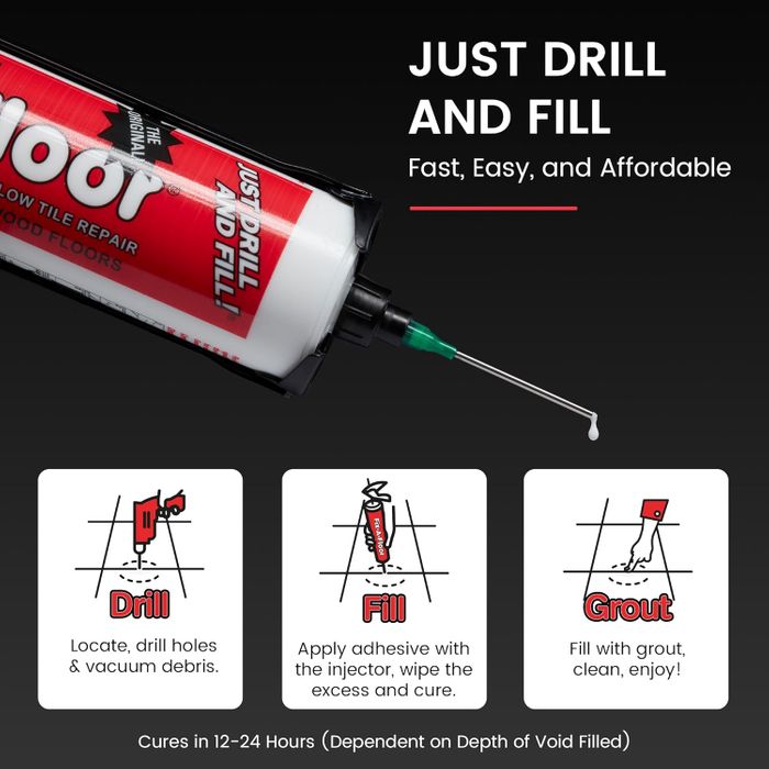 Fix-A-Floor 300ml with All in One Micro Precision Injector Kit Bonding Adhesive - For Loose & Hollow Flooring