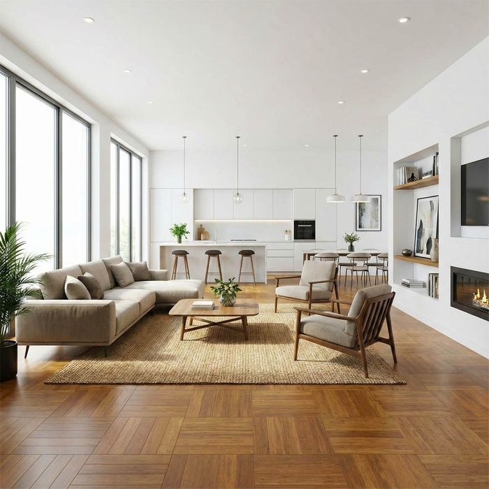 Carbonised Parquet Bamboo Flooring. F1038