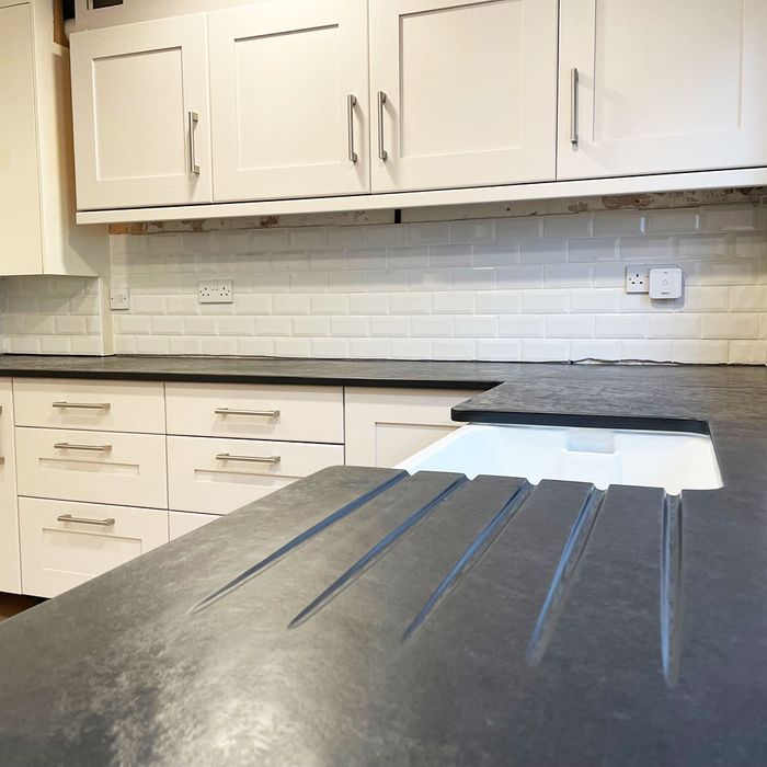 Brazilian Graphite Black Riven Slate Worktops