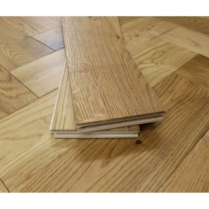 90mm Engineered Brushed & UV Oiled Natural Charnwood Oak Parquet Block Wood Flooring