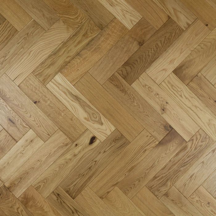 90mm Engineered Brushed & UV Oiled Natural Charnwood Oak Parquet Block Wood Flooring
