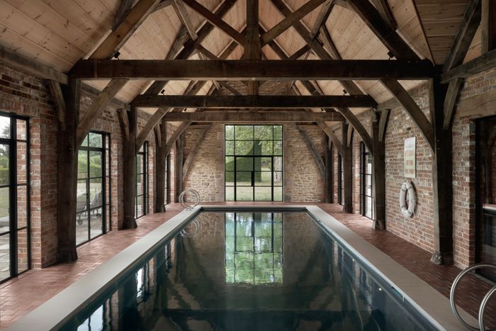 oak frame swimming pool