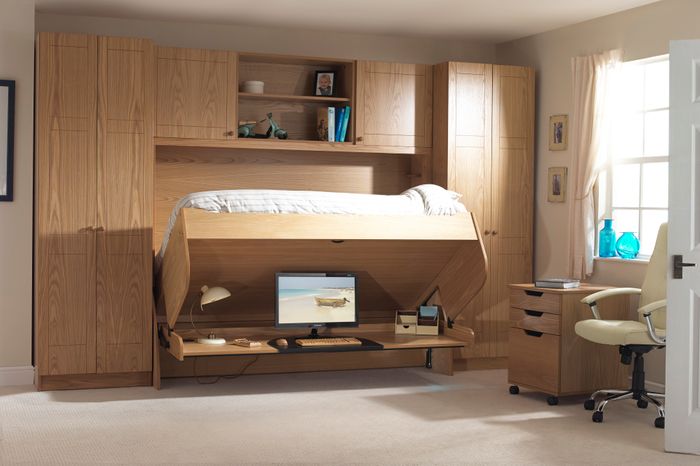 Double StudyBed in Light Oak finish with matching furniture