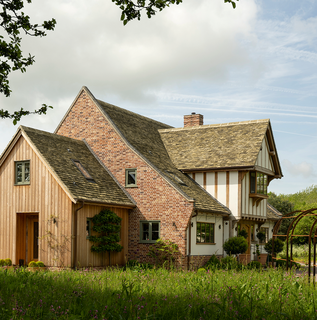 Self-Build house where there is a a huge living dining area and big back garden