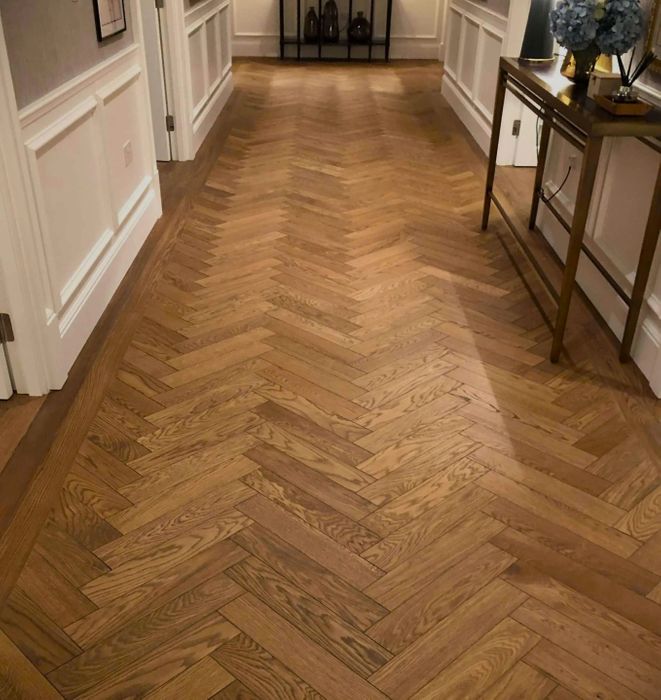 OAK HERRINGBONE BLOCK IN COGNAC