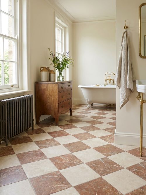 Parisan Rosa and Minster Cream Chequer Matt Porcelain
