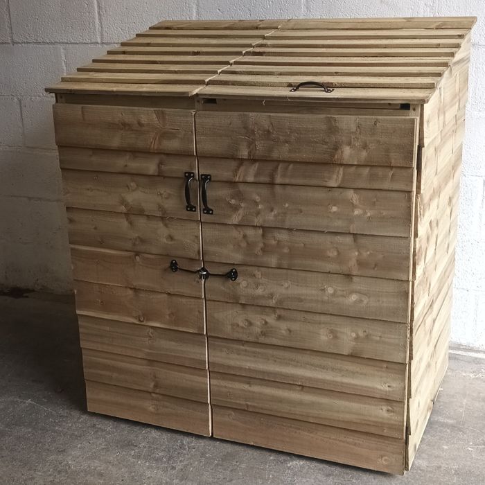 2 Tier Recycling & Single Wheelie - Low Front Combo Bin Store
