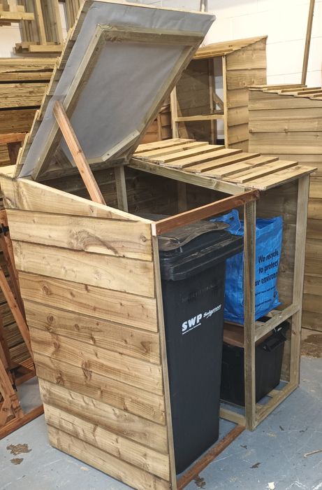 2 Tier Recycling & Single Wheelie - Low Front Combo Bin Store