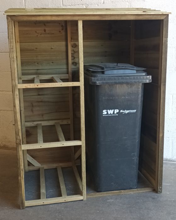 3 Tier Recycling & Single Wheelie - Low Front Combo Bin Store