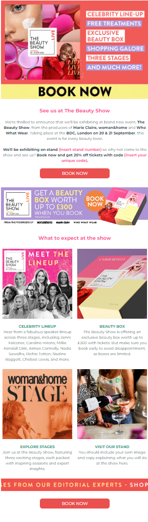 The Beauty Show Email Preview