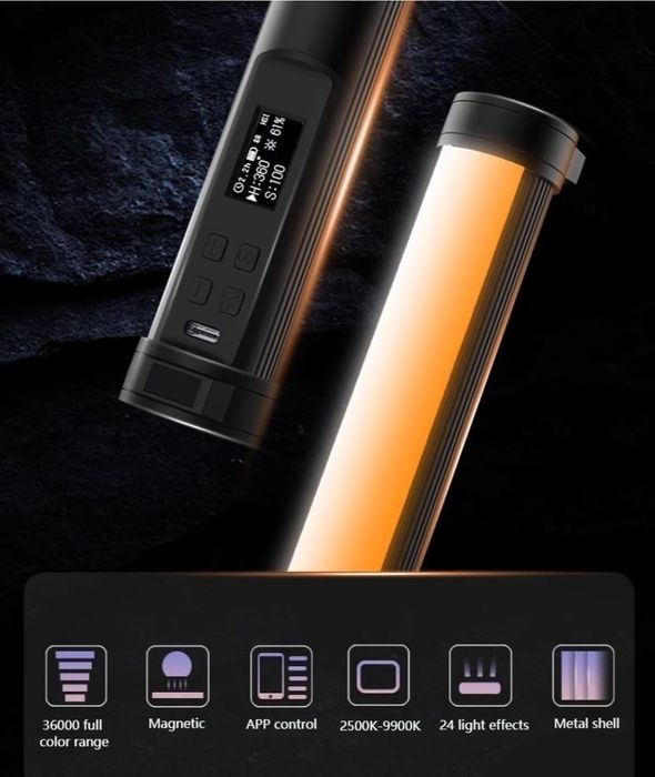 6W /10W /12W RGB Magnetic Tube Light for Photography