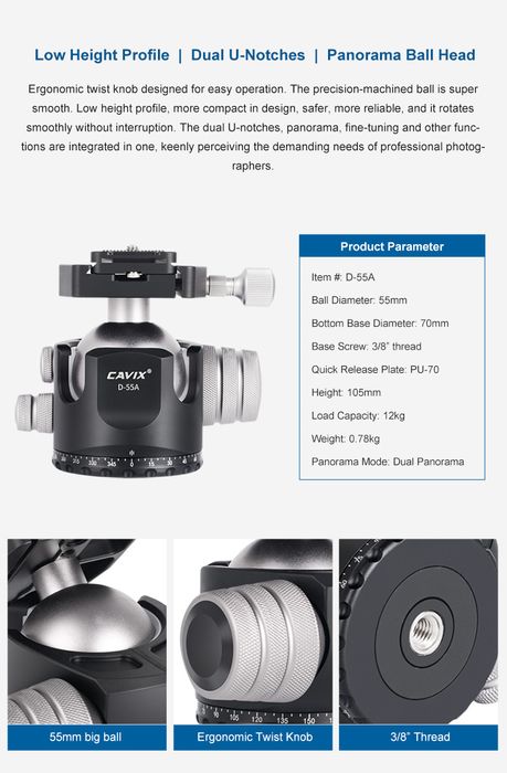 D-55A Panorama Ball Head