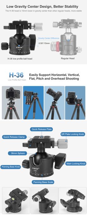 Cavix Erato Series Travel Tripod CT2540/AT2540