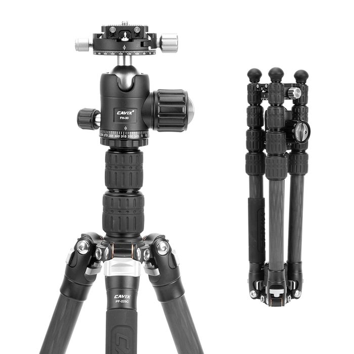 PF-225H0C CAVIX Classic PF Carbon Fiber Tripod Series