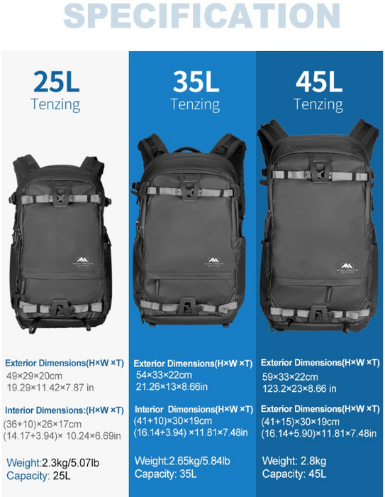 Summit Creative Tenzing Series Ziptop 18-25-35-45L