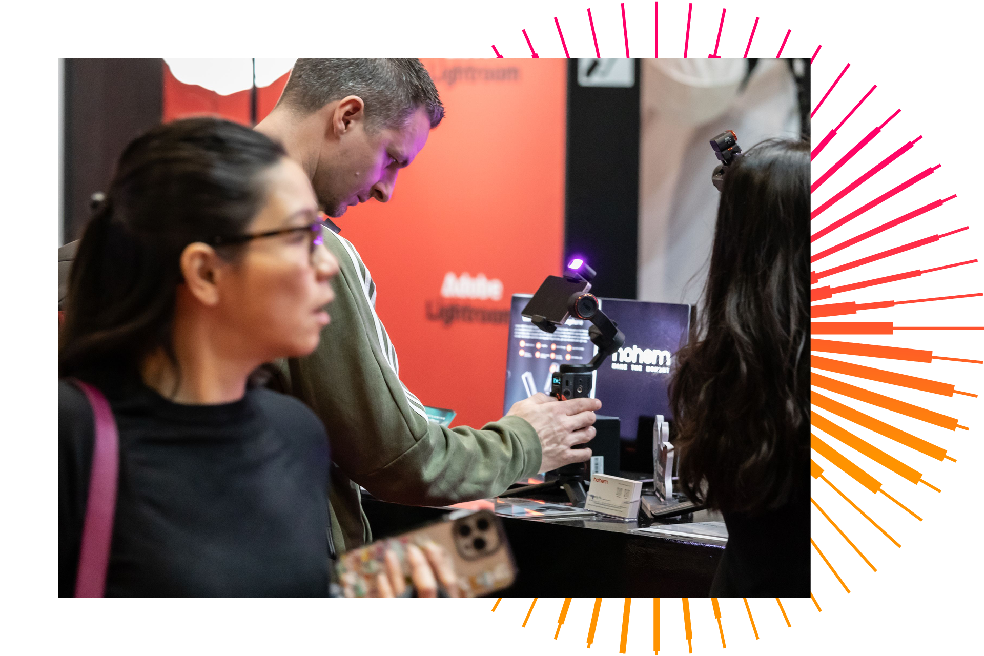 Visitors browsing video accessories