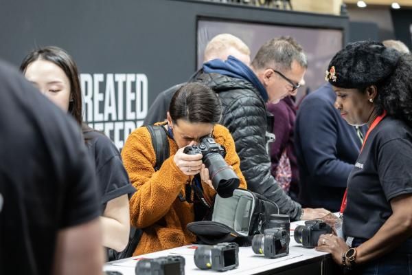 Exploring cameras at the Canon stand