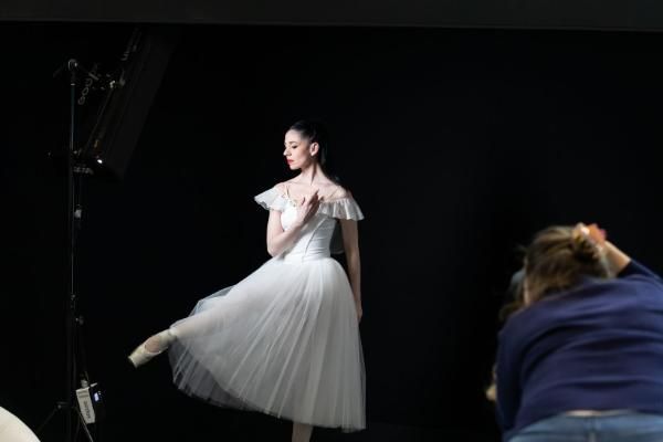 A ballerina poses as part of the Canon Capture to Print workshops