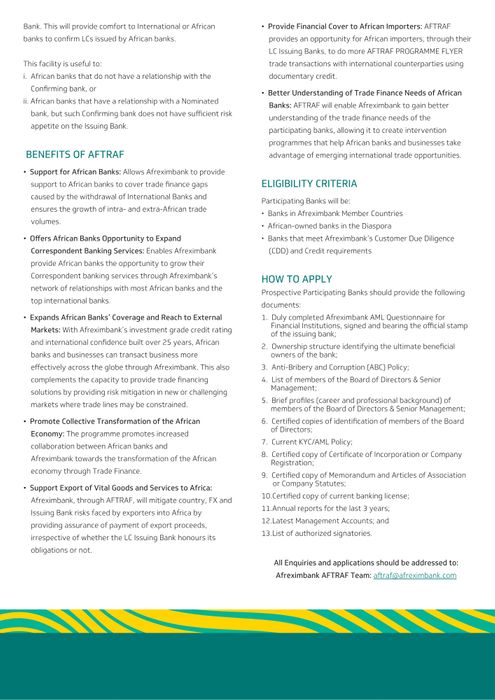 Afreximbank - Trade Facilitation Programme