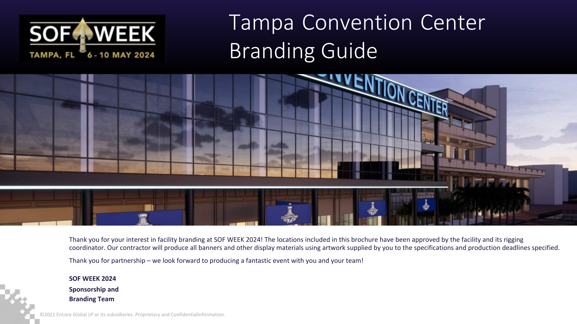 SOF Week 2024 Tampa Convention Center Branding Guide SOF Week 2024