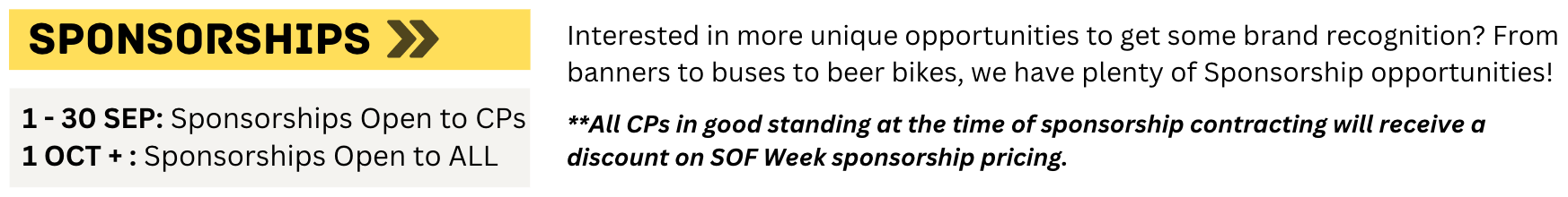 Sponsorship Timeline