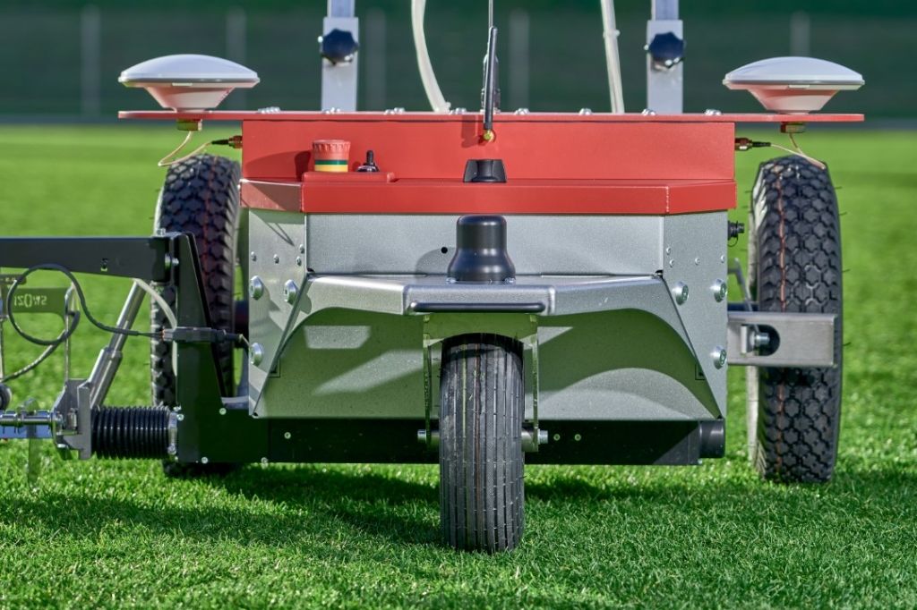 Swozi Automated GPS line marker SALTEX 2023 Turf Management Show