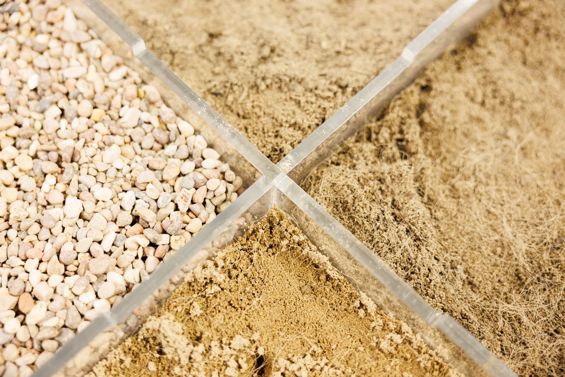 Different types of sand and stone