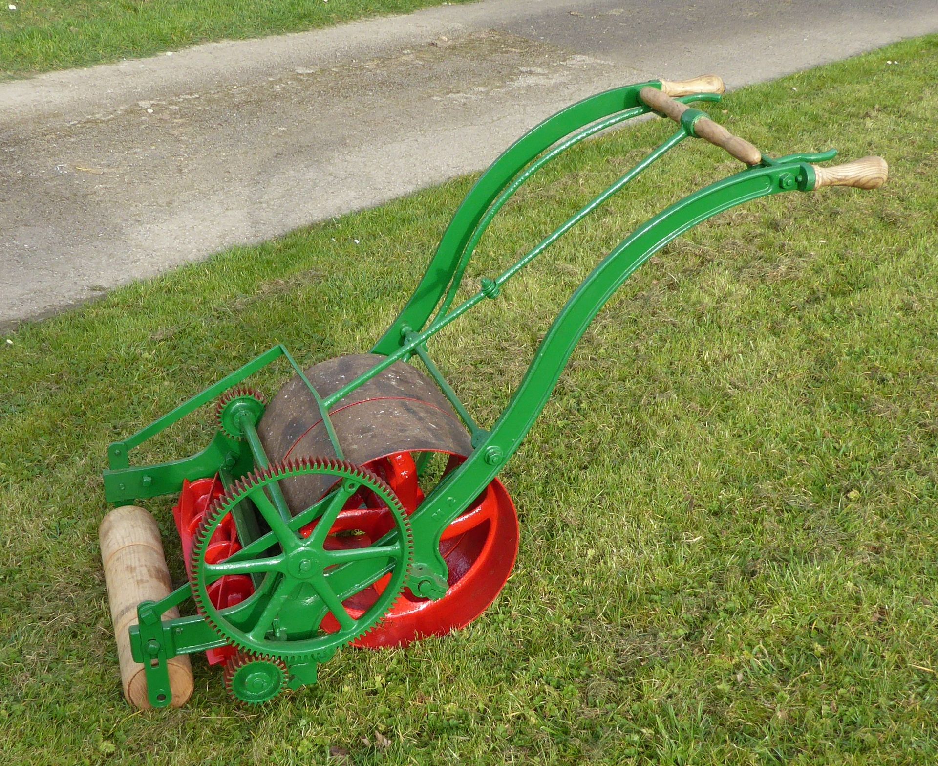 1858 Improved Budding lawn mower made by Ferrabees Stroud